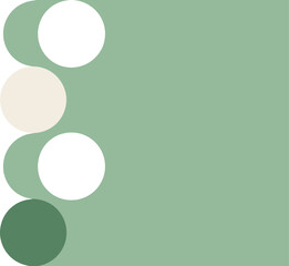 Poster - A vertical arrangement of overlapping circles in shades of green and beige on a gradient background