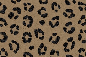 Poster - Textured brown and black leopard spots pattern