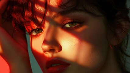 Poster - A close-up shot of a woman with striking red hair, highlighting her unique features