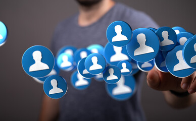 Aufkleber - Boost your social media presence.  Connect with people online and expand your network.