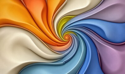 Poster - Colorful swirling fabric abstract art; design background