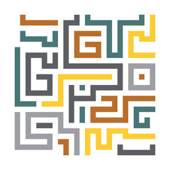 Aufkleber - Background with colorful lines shapes abstract stylish mosaic flat square design.