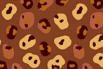 Poster - Abstract cocoa beige irregular shapes pattern