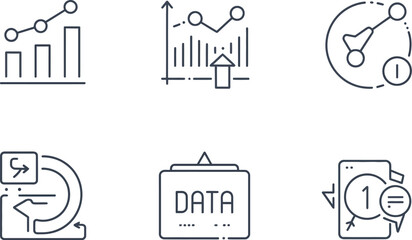 Aufkleber - A collection of six different data related icons including graphs and data storage representations