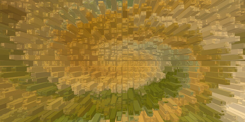 Fototapete - Abstract 3d block structure in earthy tones