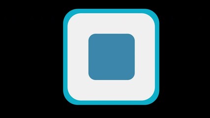 Stylized Stop Button Icon Animation for User Interface and Mobile Applications on a Transparent Background