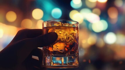 Poster - A person grasping a glass filled with liquid, possibly for a refreshment or social occasion