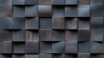 Aufkleber - Close up view of a wall constructed from wooden blocks, great for backgrounds or textures