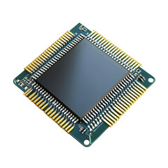 Poster - computer chip, high-resolution image of a computer chip, isolated on transparent background