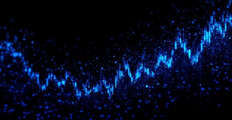 Poster - Futuristic finance background featuring a chart of business data, graph diagram, and growth financial graphic report information with a stock market economy infographic template