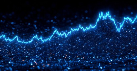 Poster - The background of a futuristic finance glass screen display contains a business data chart, financial graphic report, growth diagram, and stock market economy infographic template