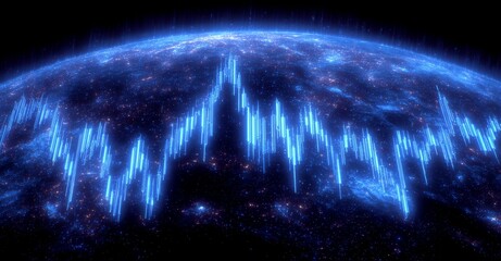 Poster - A 3d background of digital economy price accompanies a stock market chart and technology trade exchange finance graph illustrating the global trading financial business with profit investment, and