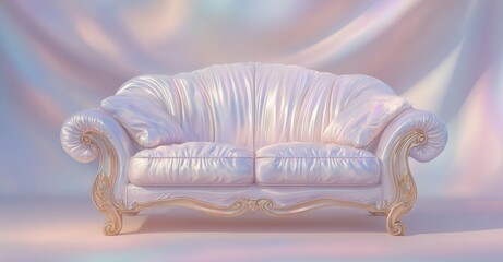Poster - A 3D background featuring abstract pink fabric is used to display beauty products on a pastel decoration stand or empty podium stage with a luxury fashion pedestal