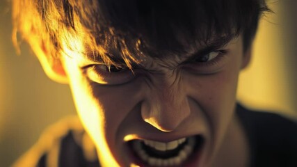 Poster - Young person's reaction in surprise, useful for editorial or advertising purposes