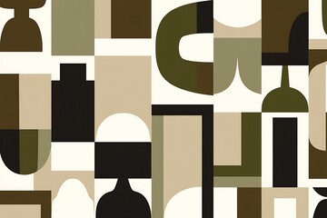 Leinwandbilder - Geometric composition with abstract shapes art