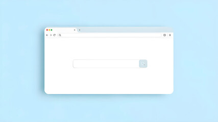 Minimalist Web Browser with Search Bar on Blue Background