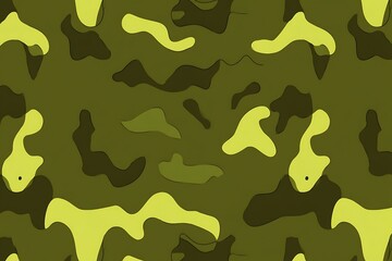 Poster - Green stylized abstract camouflage pattern design