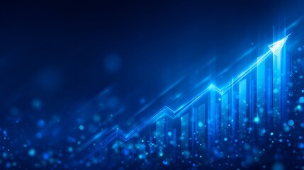 Poster - A business growth strategy is depicted on a financial graph with a development background, incorporating concepts of finance, investment analysis, and digital marketing to represent increasing profit