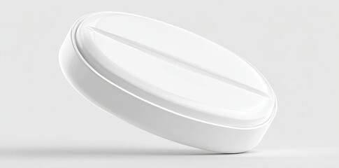 Fototapete - A blank presentation stage or empty pedestal with a modern white podium and levitation effect isolated on a 3D PNG background for simple advertising