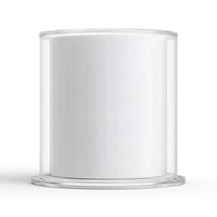 Fototapete - The image features a white cylinder podium isolated on a 3D PNG background, with an empty pedestal stage, representing a minimal concept or a blank product display platform, geometric object, and a