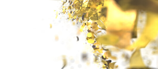 Poster - Stunning abstract background with a golden confetti burst. Perfect for celebratory designs.