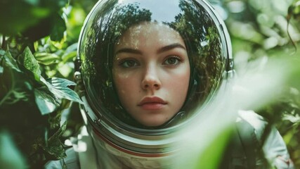 Aufkleber - A person wearing a space suit with helmet and gloves