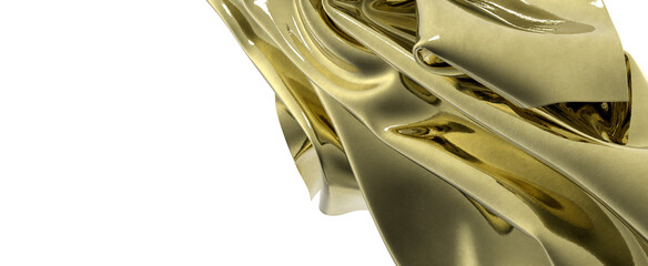 Poster - Golden folds of fabric a minimalist masterpiece