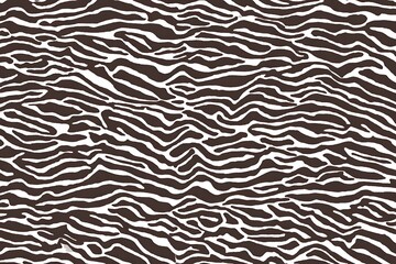 Poster - Abstract animalistic monochrome wavy stripes pattern