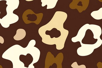 Poster - Abstract shapes in brown and beige