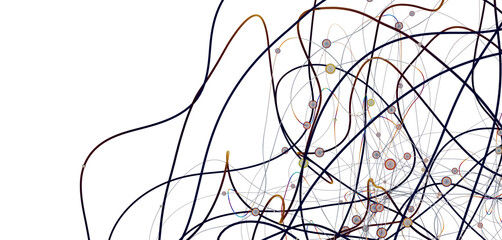 Aufkleber - Abstract futuristic - technology with polygonal shapes on dark blue background.