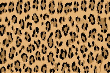 Poster - Seamless leopard pattern in neutral tones
