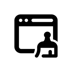Poster - A black circle with a white section that is diagonally cut off from the bottom right corner shape design