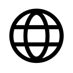 Poster - Simple globe icon design. This earth globe graphic is perfect for website design. Globe symbol for internet, travel, and global business applications.