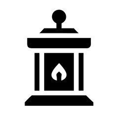 Poster - Simple candle lantern icon. Black and white candle lantern image perfect for website design. This candle lantern graphic is ideal for app interface design.