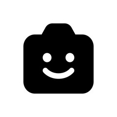 Poster - Black square with rounded corners containing white letters lr in a simple and minimalist design style icon look