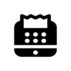 Aufkleber - Black square icon featuring three horizontal white lines equally spaced representing a menu or list symbol