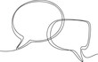 © alamingraphics27 - Continuous one line drawing of two speech bubbles with modern minimalist style on white background in black ink
