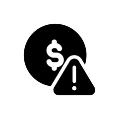 Poster - Black and white icon showing a person on a card with a stack of coins next to it in a simple style