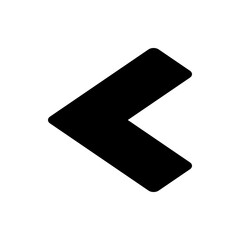 Poster - Black diagonal arrow extending from the lower left to the upper right with rounded arrowheads shape