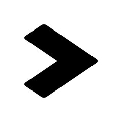 Aufkleber - A simple black arrow pointing to the left direction on a white background with rounded corners design icon