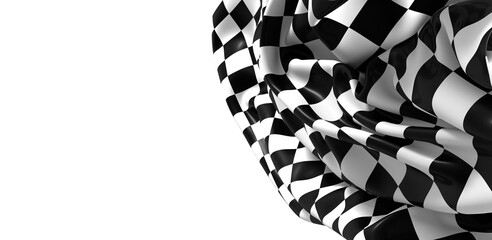 Poster - Black and white checkered abstract background. Race background with space for text. Racing flag