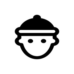Poster - Illustration of a superhero face with a mask and a flower on the forehead in black and white color