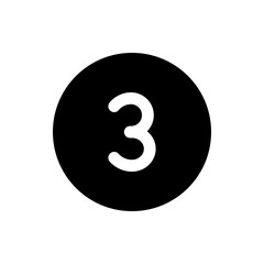 Poster - Numerical 3 number icons black color icons