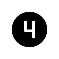 Poster - Numerical 4 number icons black color icons