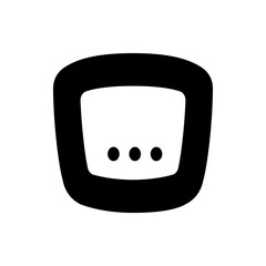 Poster - A simple chevron pointing left with rounded ends in black against a white background clearly visible