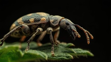 Poster - A small insect sits atop a green leaf