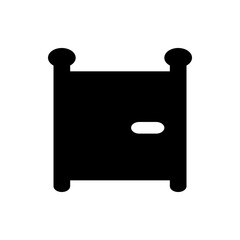 Poster - Two arrows pointing towards a horizontal line indicating compression or squeezing action in black color