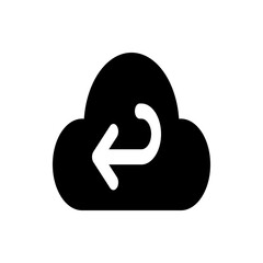 Poster - Black and white illustration of a rounded shape with horizontal lines inside on a white background surface