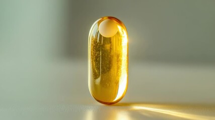 Poster - A close-up shot of a single pill on a table, great for medical or pharmaceutical use