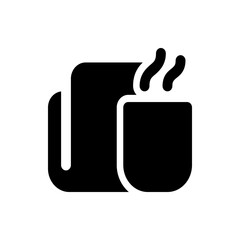 Poster - Mug coffee machine with mug icons black color icons